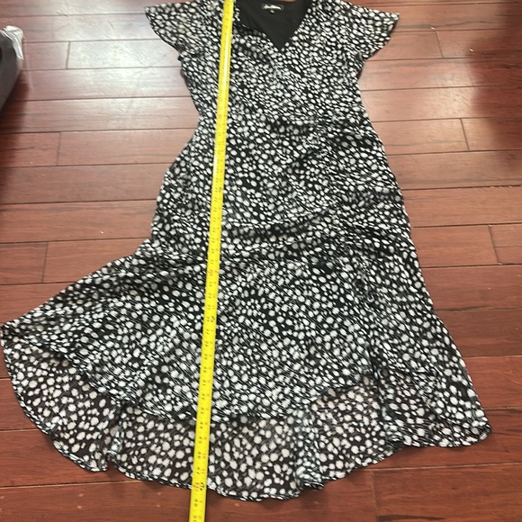 Sam Edelman Black & White Printed Ruched Midi Dress EUC S12 - Picture 17 of 17